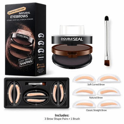🔥 LAST DAY: BUY 1 GET 1 FREE 🌸 2-Color Waterproof Brow Stamp Kit for Quick, Natural-Looking Brows